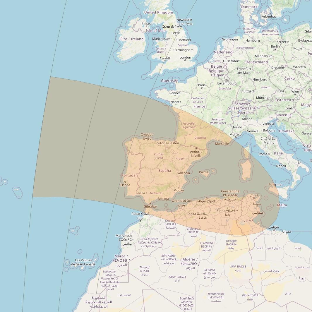 Inmarsat GX4 at 56° E downlink Ka-band S11DL Spot beam coverage map