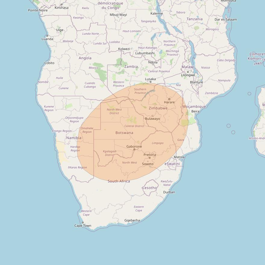 Inmarsat GX4 at 56° E downlink Ka-band S13DL Spot beam coverage map