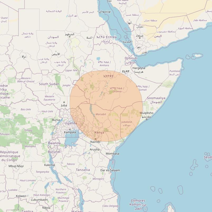 Inmarsat GX4 at 56° E downlink Ka-band S24DL Spot beam coverage map