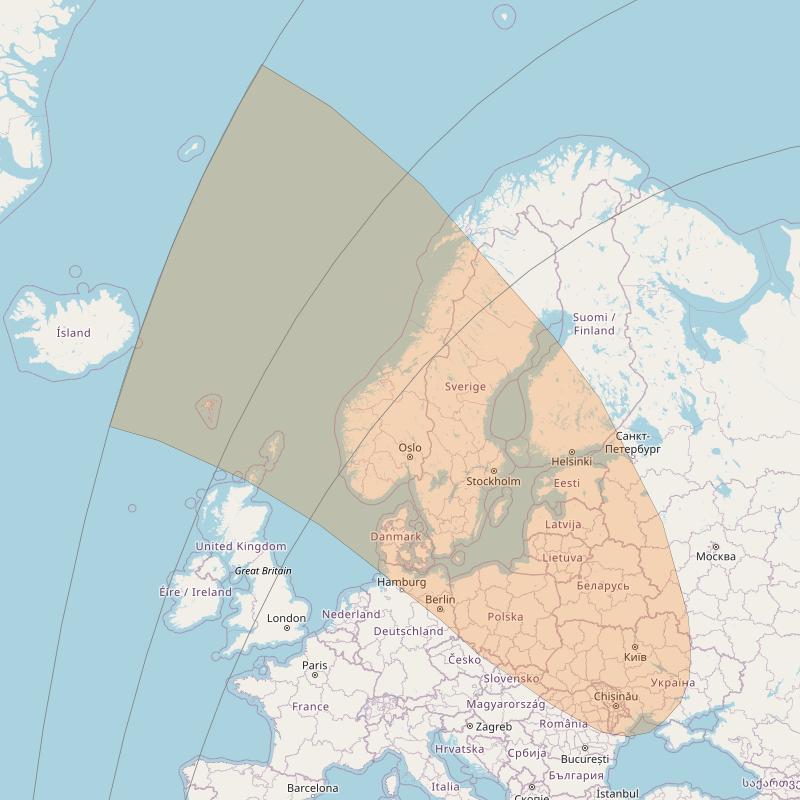 Inmarsat GX4 at 56° E downlink Ka-band S28DL Spot beam coverage map