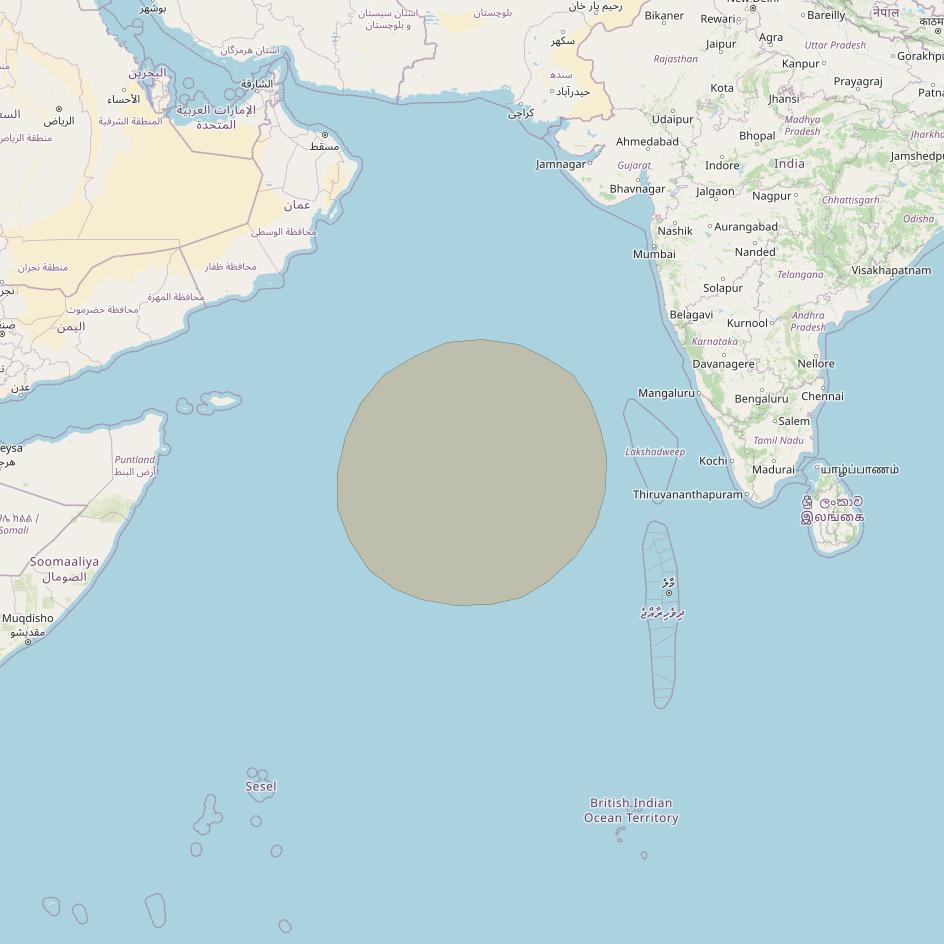 Inmarsat GX4 at 56° E downlink Ka-band S54DL Spot beam coverage map