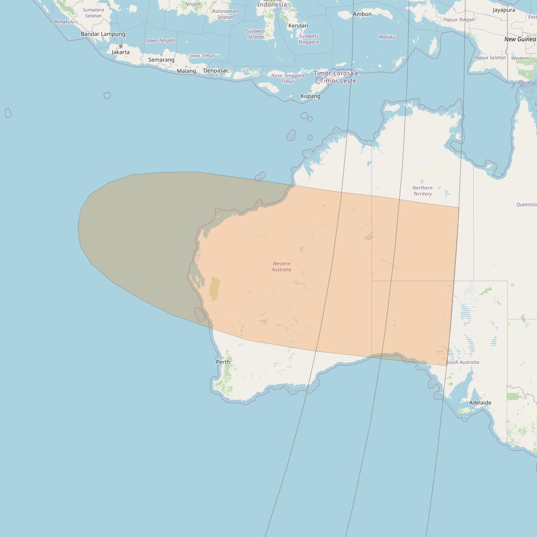 Inmarsat GX4 at 56° E downlink Ka-band S83DL Spot beam coverage map