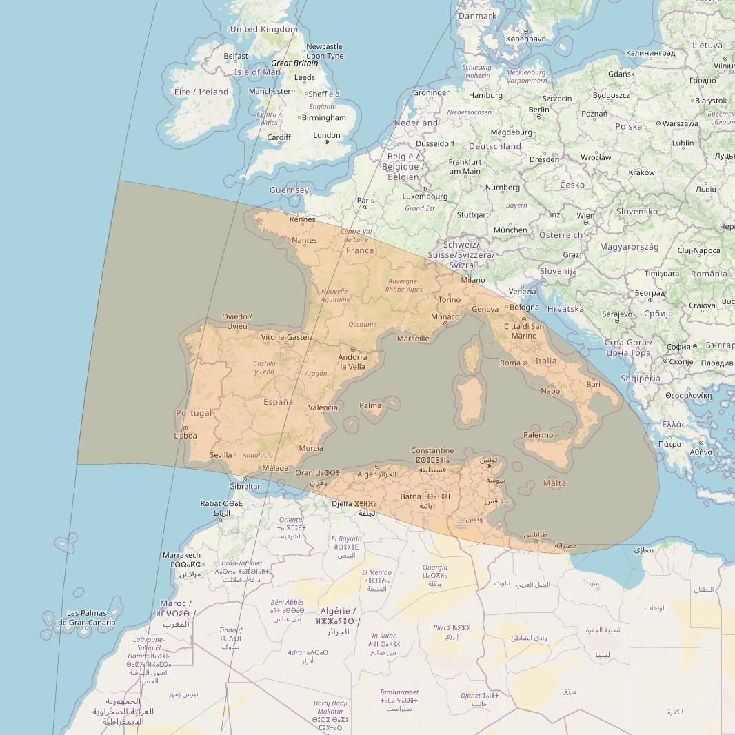 Inmarsat GX1 at 63° E downlink Ka-band S11DL Spot beam coverage map