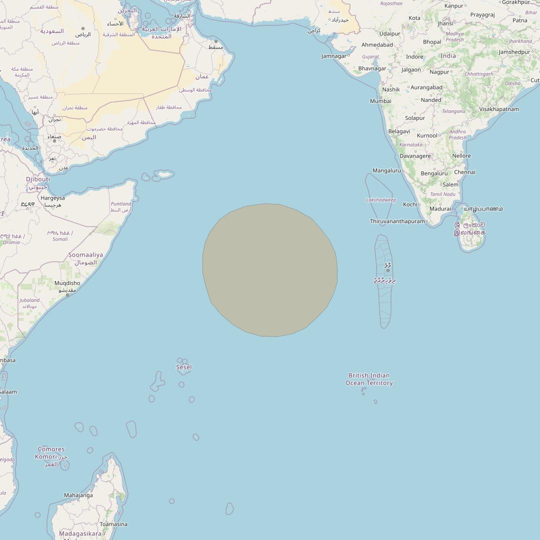 Inmarsat GX1 at 63° E downlink Ka-band S44DL Spot beam coverage map