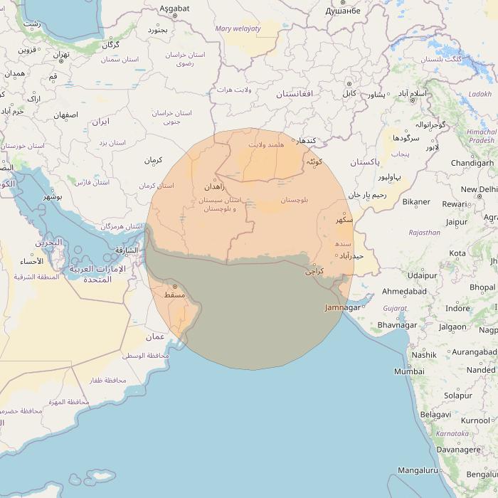 Inmarsat GX1 at 63° E downlink Ka-band S46DL Spot beam coverage map