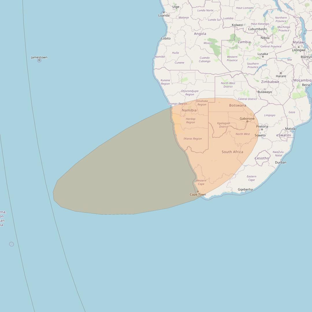 Inmarsat GX1 at 63° E downlink Ka-band S5DL Spot beam coverage map