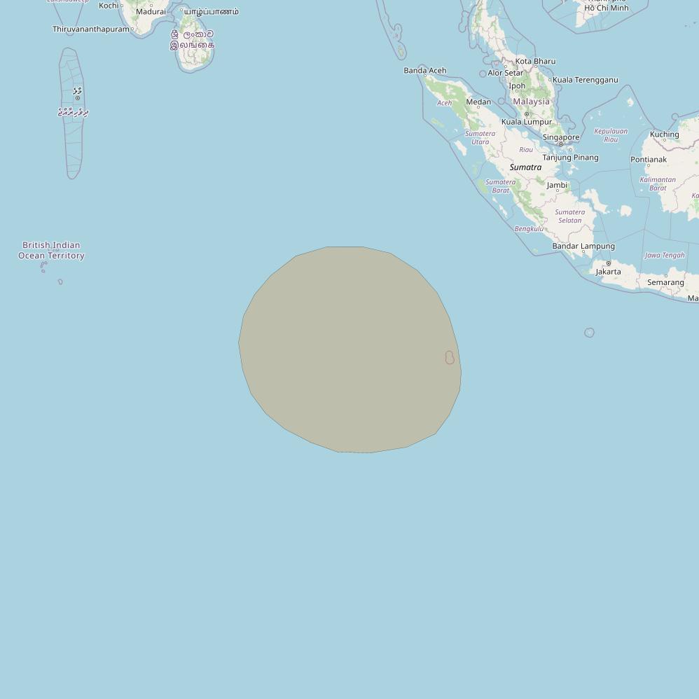 Inmarsat GX1 at 63° E downlink Ka-band S70DL Spot beam coverage map