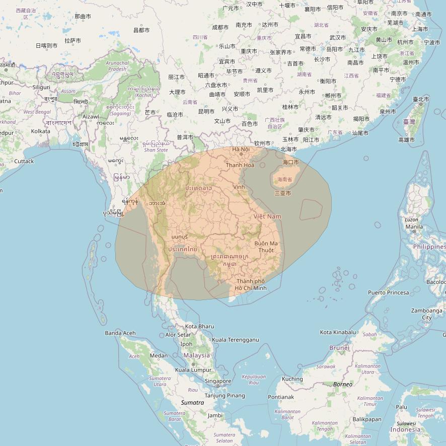 Inmarsat GX1 at 63° E downlink Ka-band S80DL Spot beam coverage map