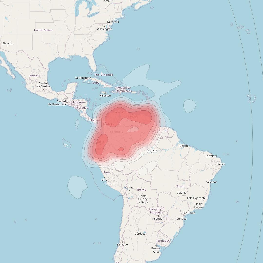 Intelsat 31 at 95° W downlink Ku-band R2RD beam coverage map