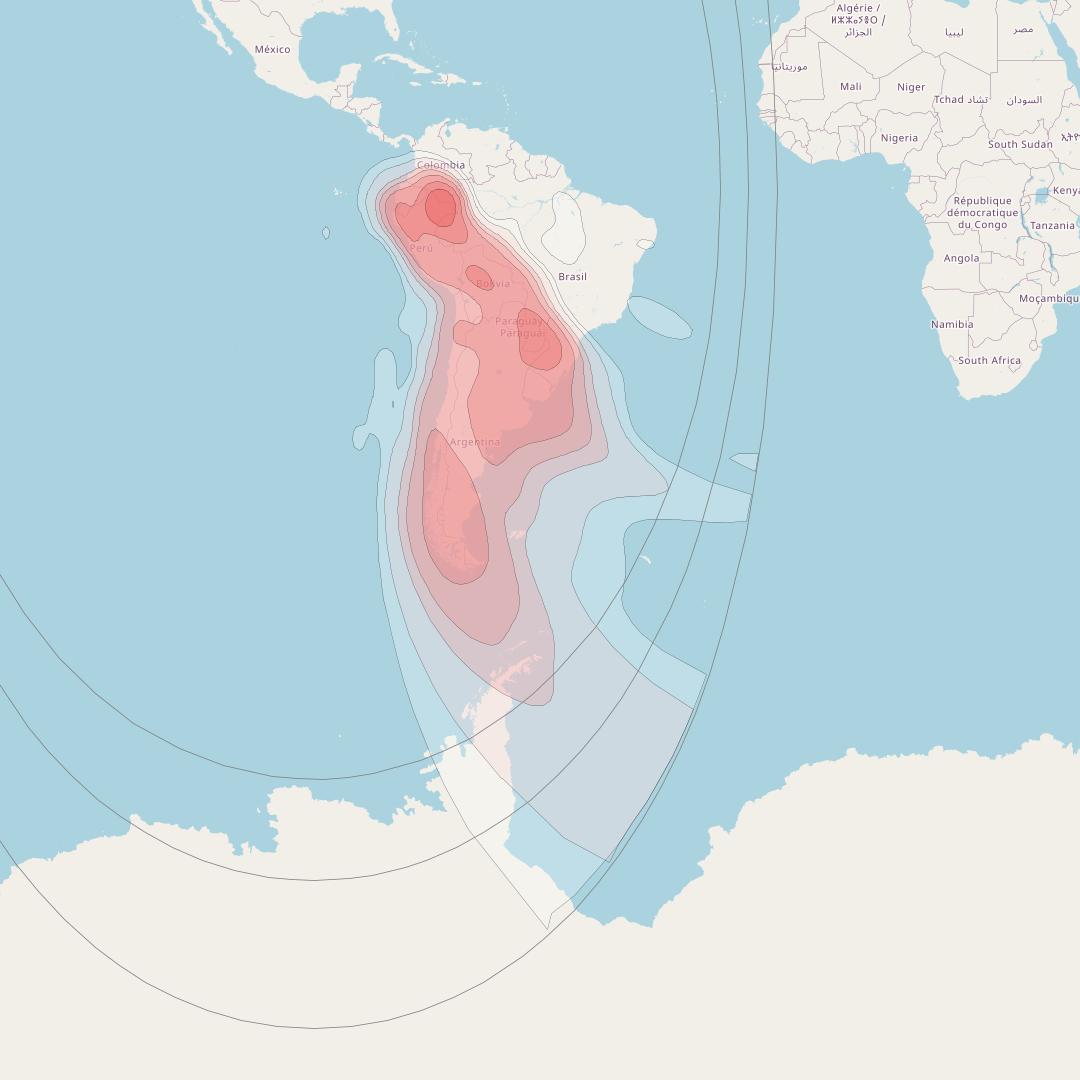 Intelsat 30 at 95° W downlink Ku-band R3L beam coverage map