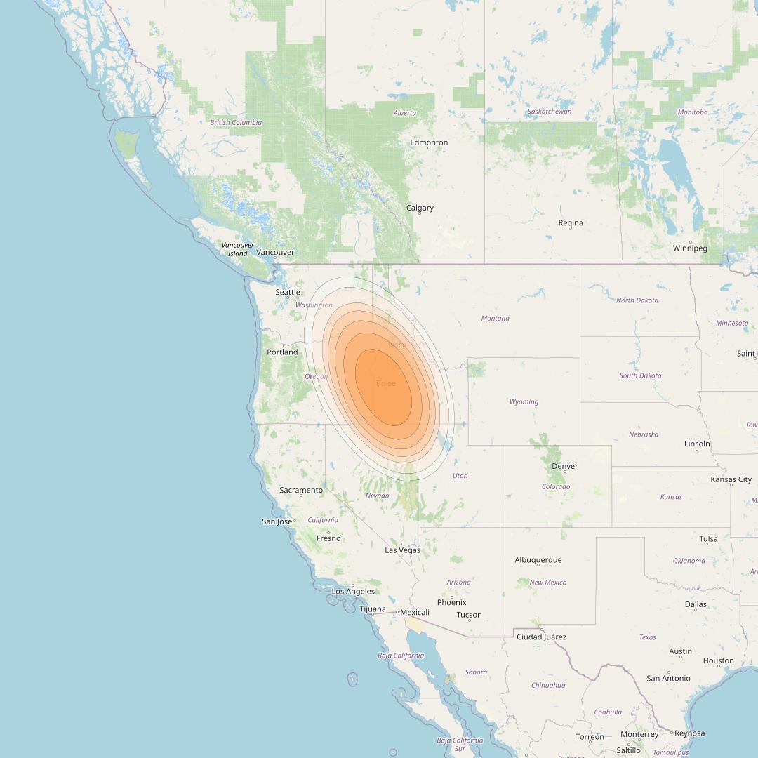 Echostar 19 at 97° W downlink Ka-band G05 Gateway beam coverage map