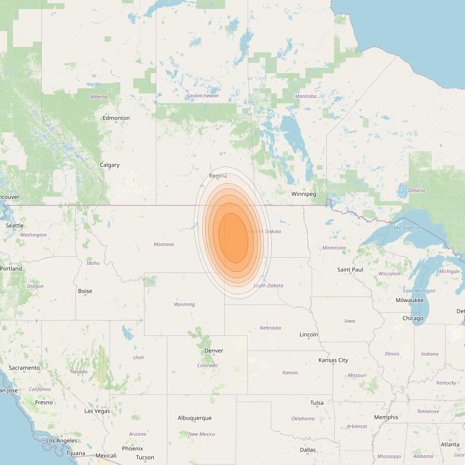 Echostar 19 at 97° W downlink Ka-band U009 User Spot beam coverage map