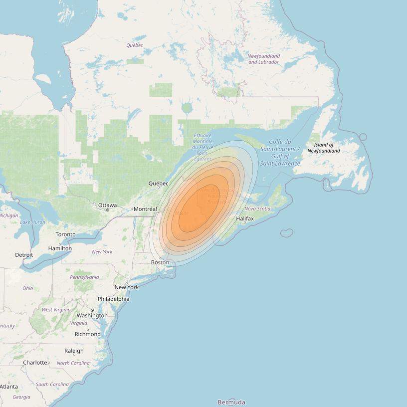 Echostar 19 at 97° W downlink Ka-band U035 User Spot beam coverage map