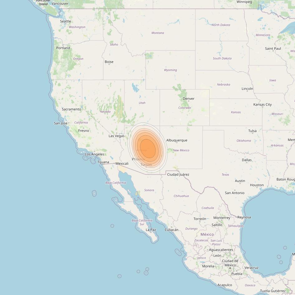 Echostar 19 at 97° W downlink Ka-band U073 User Spot beam coverage map