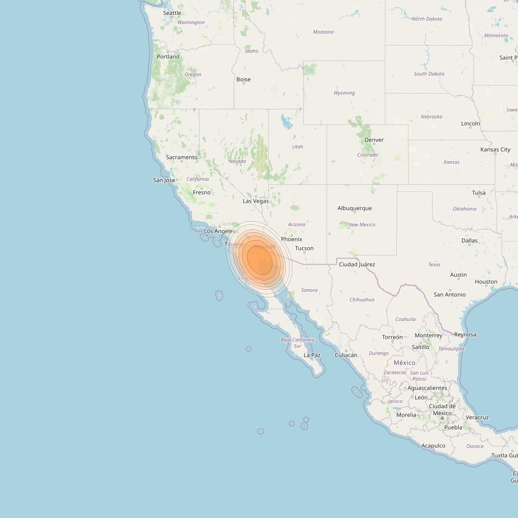 Echostar 19 at 97° W downlink Ka-band U086 User Spot beam coverage map