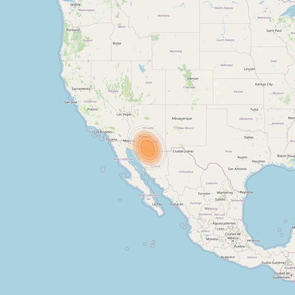 Echostar 19 at 97° W downlink Ka-band U087 User Spot beam coverage map