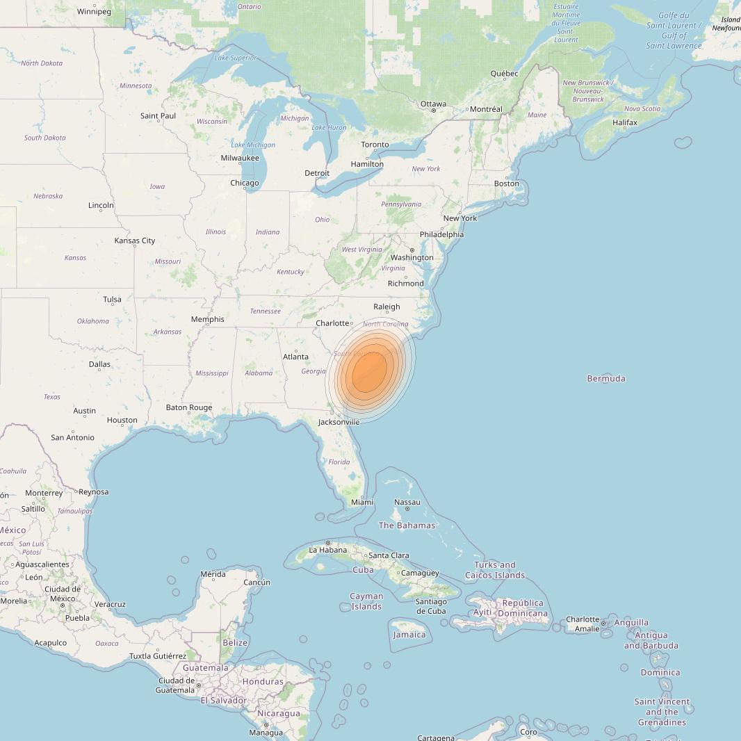 Echostar 19 at 97° W downlink Ka-band U098 User Spot beam coverage map