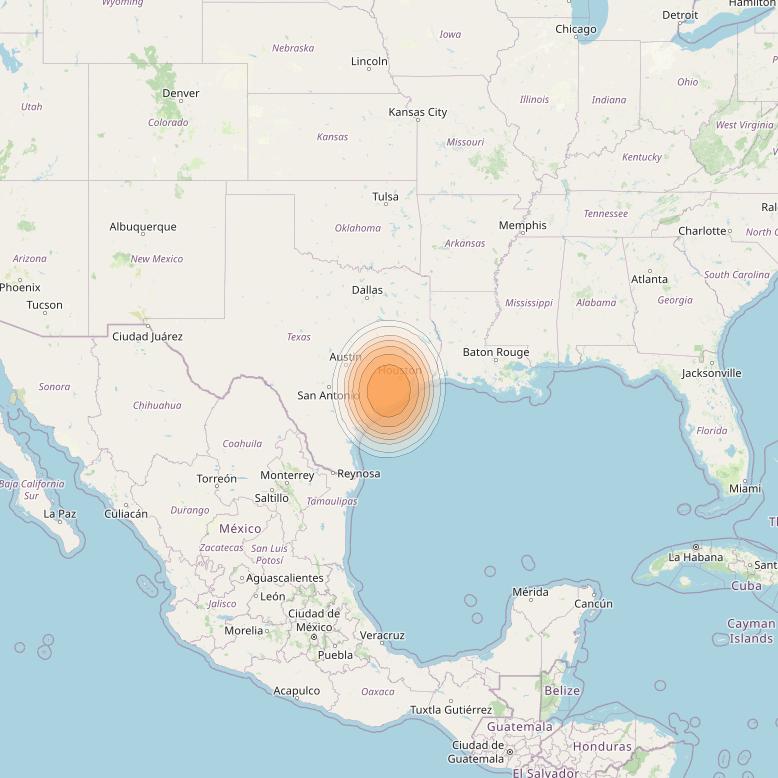 Echostar 19 at 97° W downlink Ka-band U104 User Spot beam coverage map