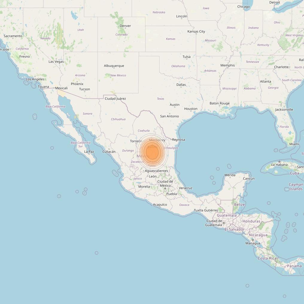 Echostar 19 at 97° W downlink Ka-band U119 User Spot beam coverage map