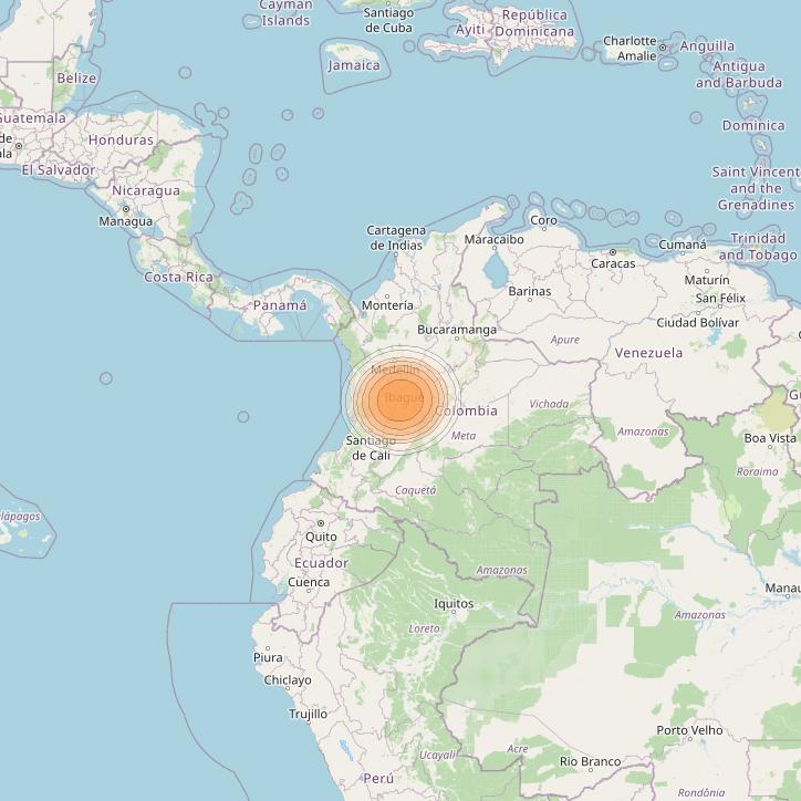 Echostar 19 at 97° W downlink Ka-band U121 User Spot beam coverage map