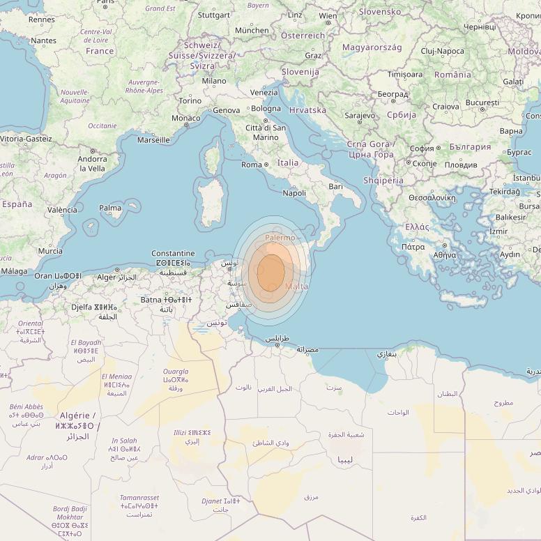 Eutelsat KA-SAT 9A at 9° E downlink Ka-band Spot 12 (GW6) beam coverage map