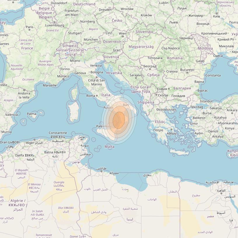 Eutelsat KA-SAT 9A at 9° E downlink Ka-band Spot 17 (GW5) beam coverage map