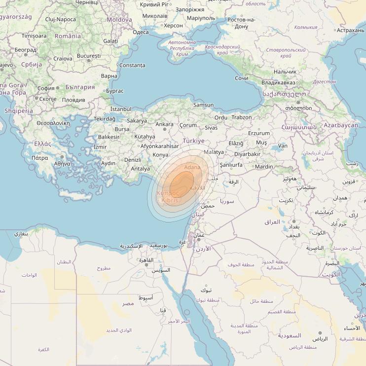 Eutelsat KA-SAT 9A at 9° E downlink Ka-band Spot 46 (GW6) beam coverage map